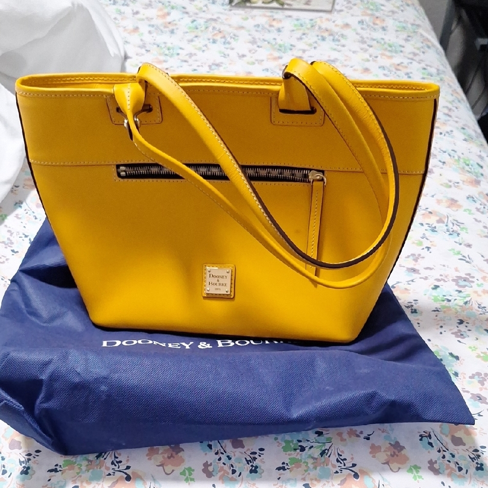Dooney & Bourke Yellow Leather Tote Vibrant Design